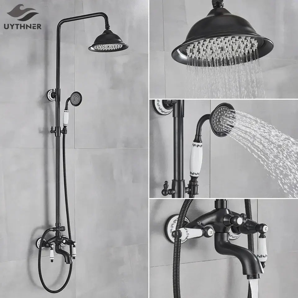 DecorBites™ 8" Rainfall Shower System with Bathtub Faucet and Hand Shower