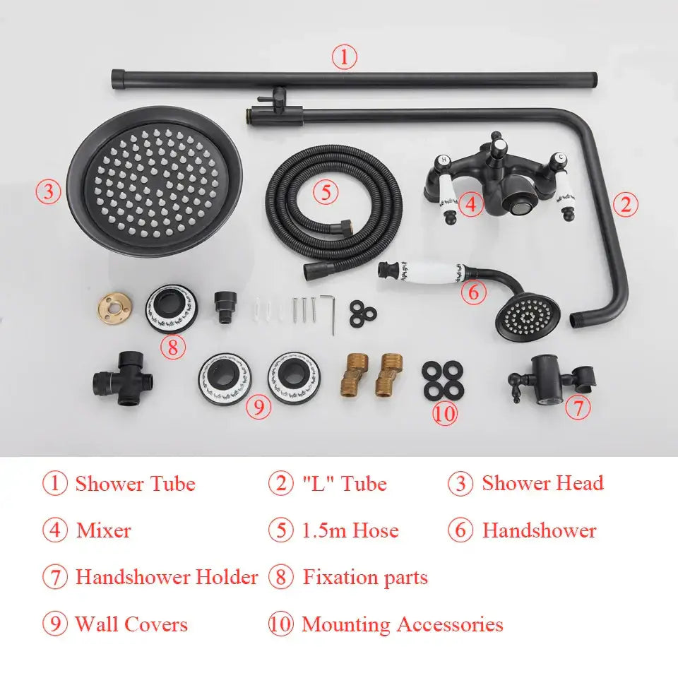 DecorBites™ 8" Rainfall Shower System with Bathtub Faucet and Hand Shower