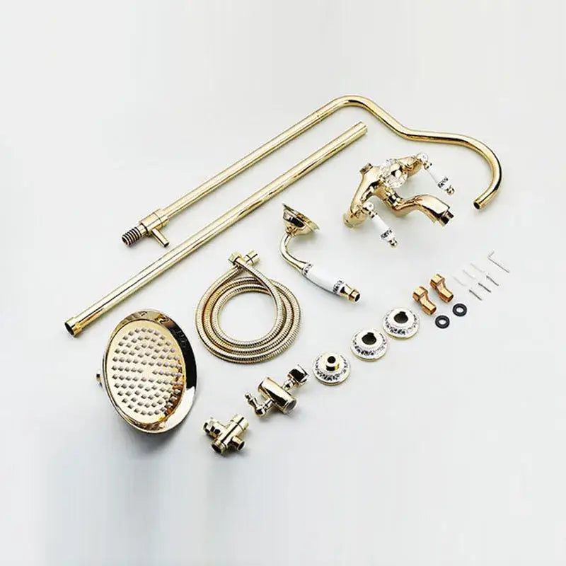 DecorBites™ 8" Rainfall Shower Tub Faucet Set with Rotate Spout and Two Handles