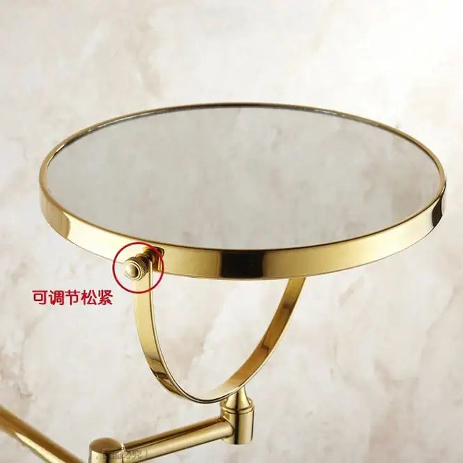 DecorBites™ 8" Round Brass Dual Makeup Mirror with 3X Magnification