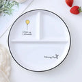 DecorBites™ 8" Round Grid Plate - Perfect for Solo Dining or Family Breakfast