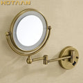 DecorBites™ 8" Round LED Light Makeup Mirror with Dual 3X/1X Magnification