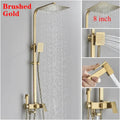 DecorBites™ 8" Square Rainfall Shower Faucet Set with Handshower - Wall Mount Single Handle