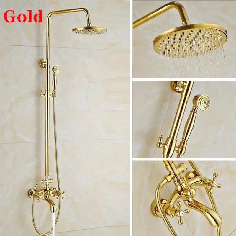 DecorBites™ 8" Square Rainfall Shower Faucet Set with Handshower - Wall Mount Single Handle