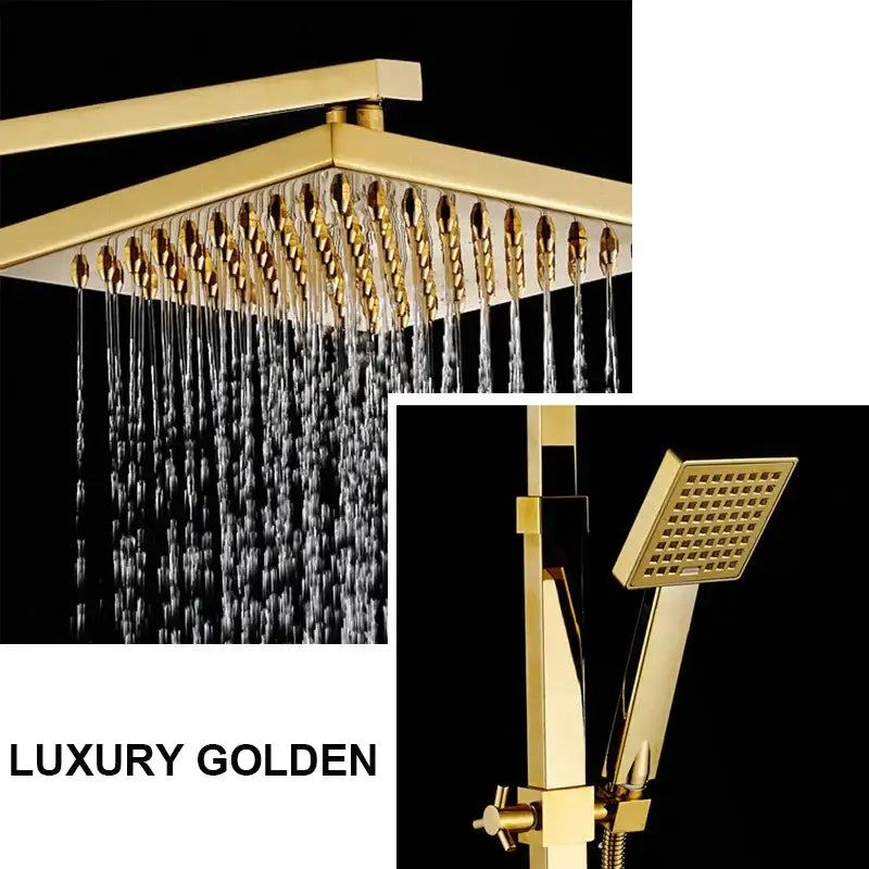 DecorBites™ 8" Square Rainfall Shower Faucet Set with Handshower - Wall Mount Single Handle