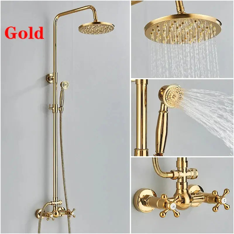 DecorBites™ 8" Square Rainfall Shower Faucet Set with Handshower - Wall Mount Single Handle