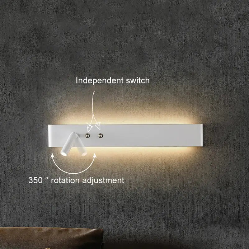 DecorBites™ 8W/20W Long Led Wall Light Switch, Aluminum Fixture for Living Room Bedroom.