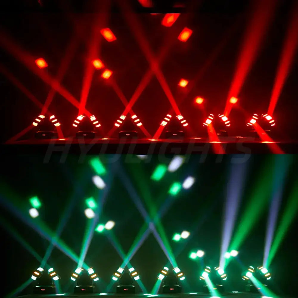 DecorBites™ 8x12W RGBW 140W Dual Head LED Beam & Strobe & Laser 3-in-1 DJ Light
