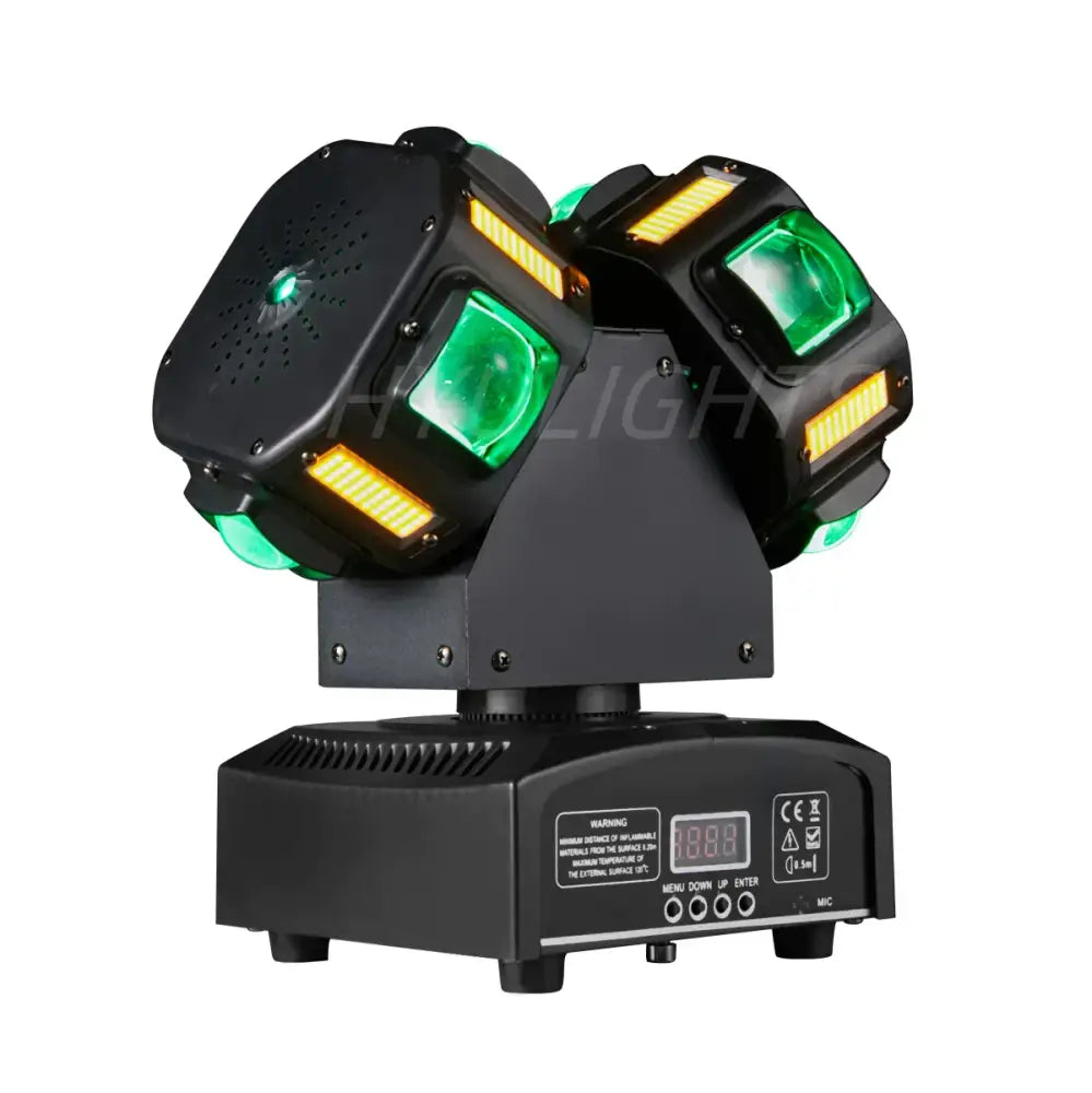 DecorBites™ 8x12W RGBW 140W Dual Head LED Beam & Strobe & Laser 3-in-1 DJ Light