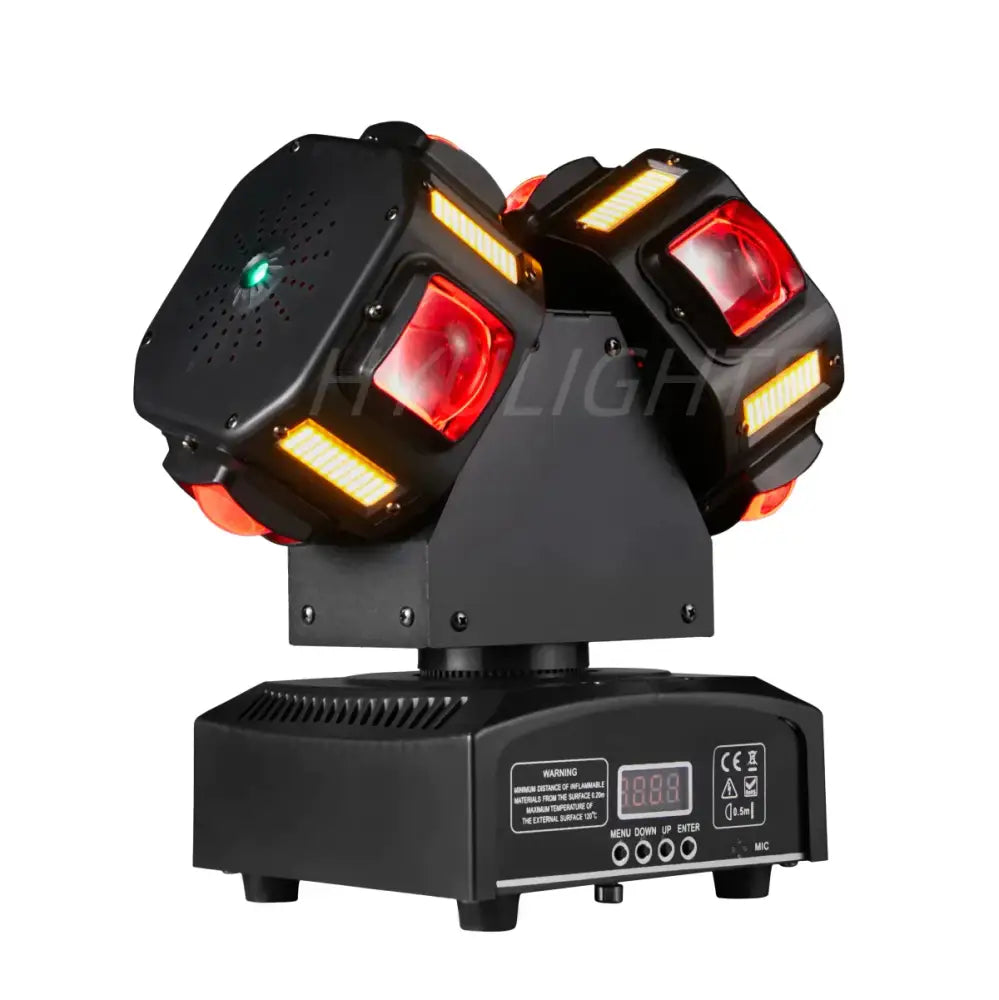 DecorBites™ 8x12W RGBW 140W Dual Head LED Beam & Strobe & Laser 3-in-1 DJ Light