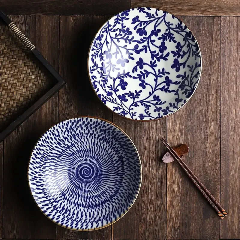DecorBites™ 9.5" Ceramic Japanese Ramen Bowl Large Soup Salad Rice Microwave Dinnerware