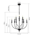 DecorBites™ 9-Head Retro Industrial Chandelier Light E14 Candle Pendant Lamp