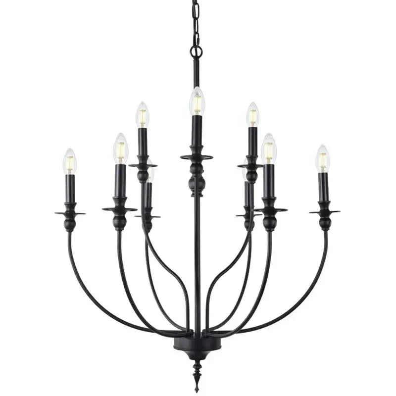 DecorBites™ 9-Head Retro Industrial Chandelier Light E14 Candle Pendant Lamp