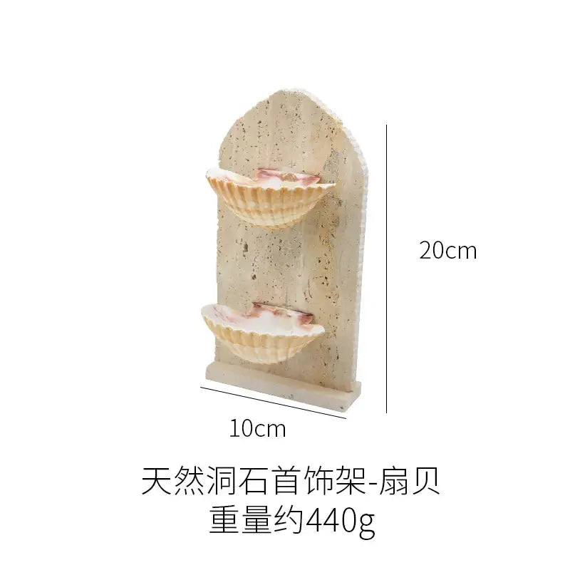 DecorBites™ Abalone Shell Jewelry Organizer: Ring, Earring, Bracelet, Art Deco Display