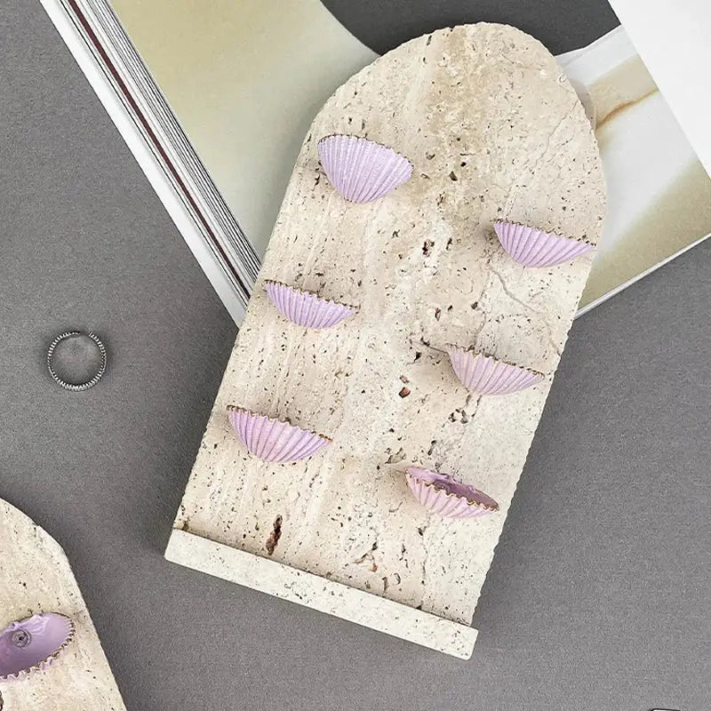 DecorBites™ Abalone Shell Jewelry Organizer: Ring, Earring, Bracelet, Art Deco Display