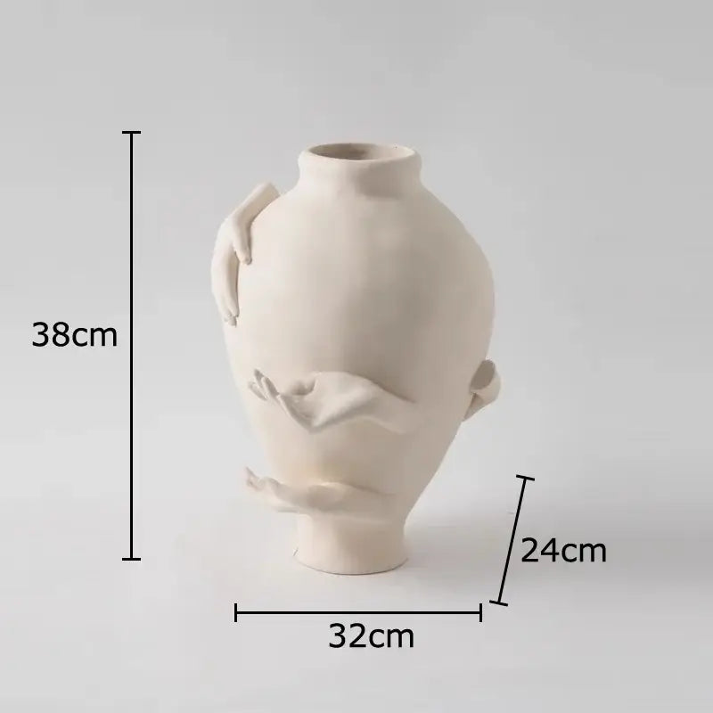 DecorBites™ Abstract Art Ceramic Vase for Desk Decoration and Room Aesthetic