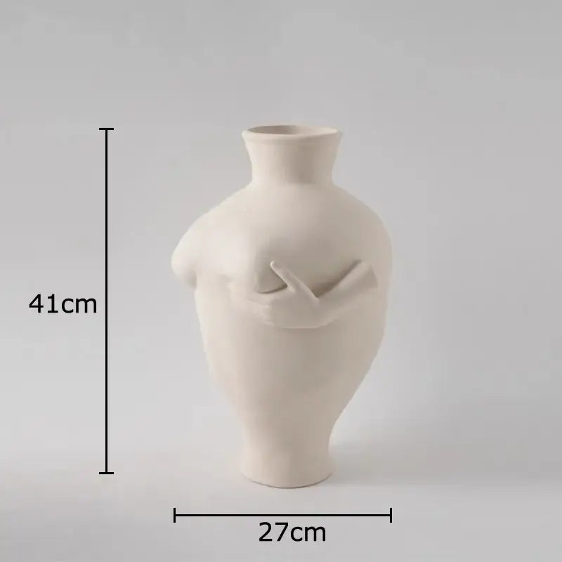 DecorBites™ Abstract Art Ceramic Vase for Desk Decoration and Room Aesthetic