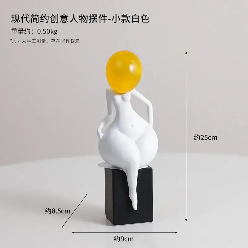 DecorBites™ Abstract Art Female Body Decor Figurines Black White Resin Home Decor