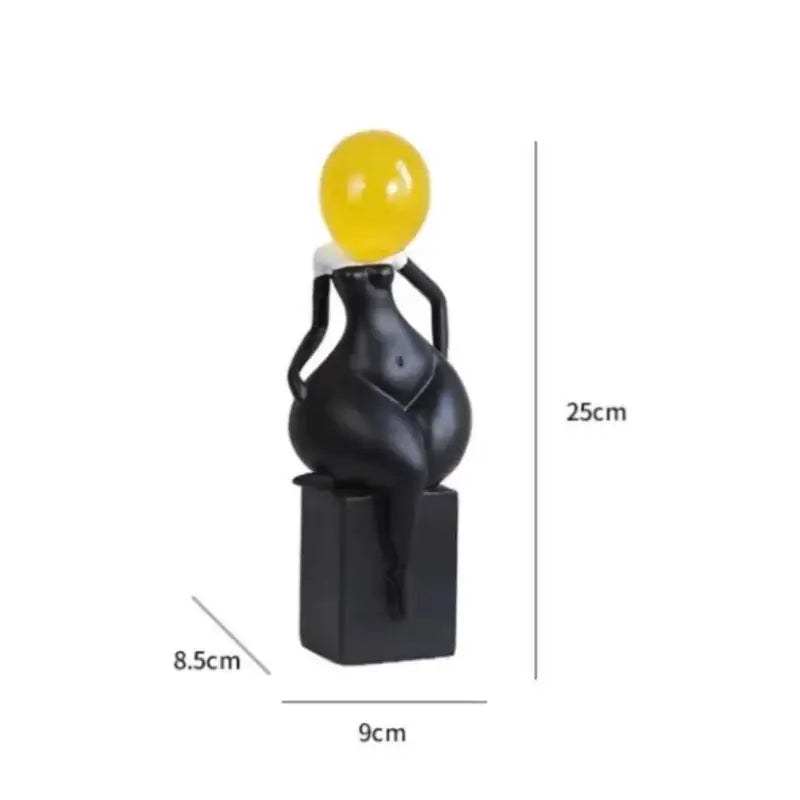 DecorBites™ Abstract Art Female Body Decor Figurines Black White Resin Home Decor