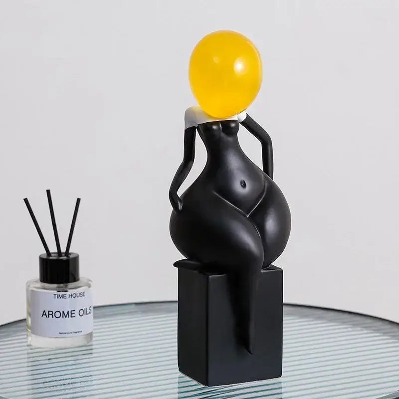 DecorBites™ Abstract Art Female Body Decor Figurines Black White Resin Home Decor