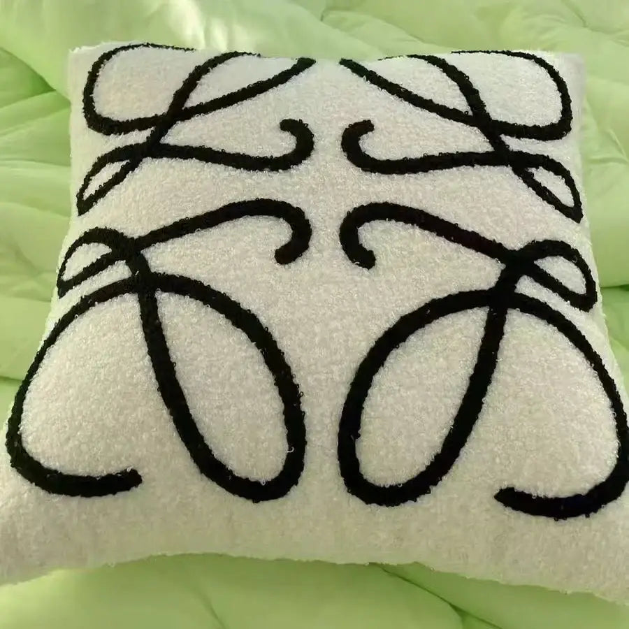 DecorBites™ Abstract Art Line Cushion Cover Plush Embroidered Pillowcase