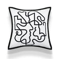 DecorBites™ Abstract Art Line Cushion Cover Plush Embroidered Pillowcase