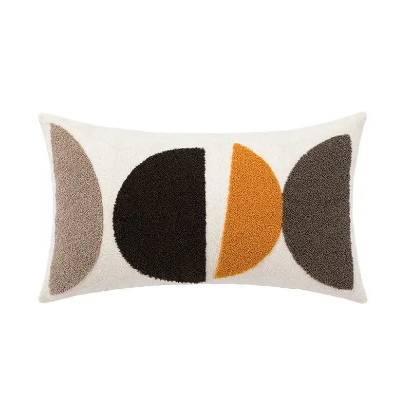 DecorBites™ Abstract Beige Coffee Brown Knot Cushion Cover | Handmade Neutral Art for Sofa Bed