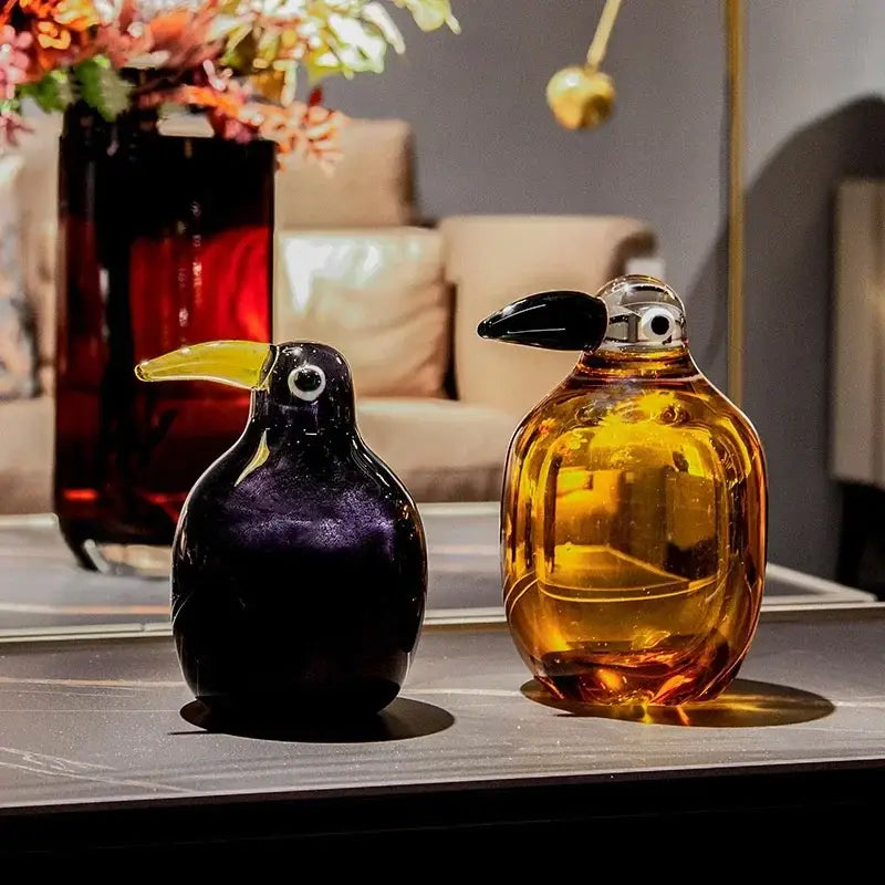 منحوتة طائر تجريدية من DecorBites™، تمثال ديكور منزلي شفاف