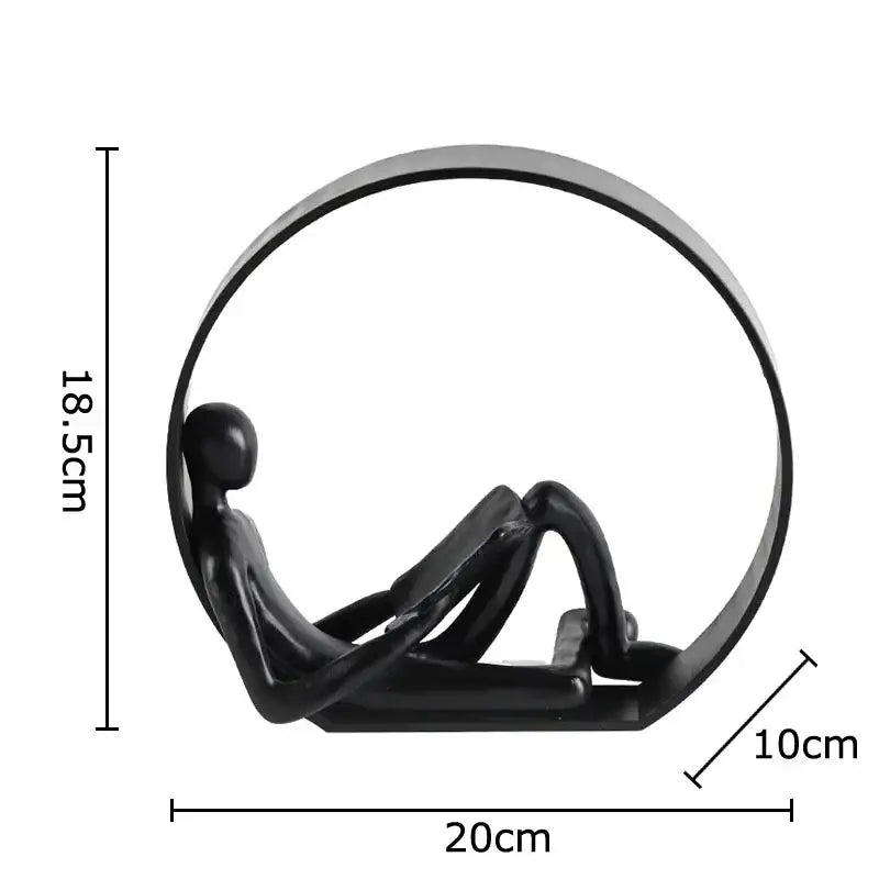 DecorBites™ Abstract Black Characters Sculpture Resins Desk Decoration for Aesthetic Room Decor