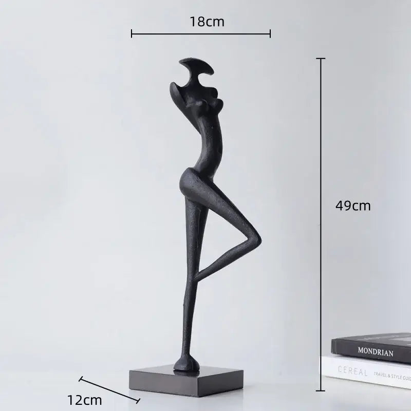 DecorBites™ Abstract Black Metal Female Figure Sculpture Home Decor Accessory