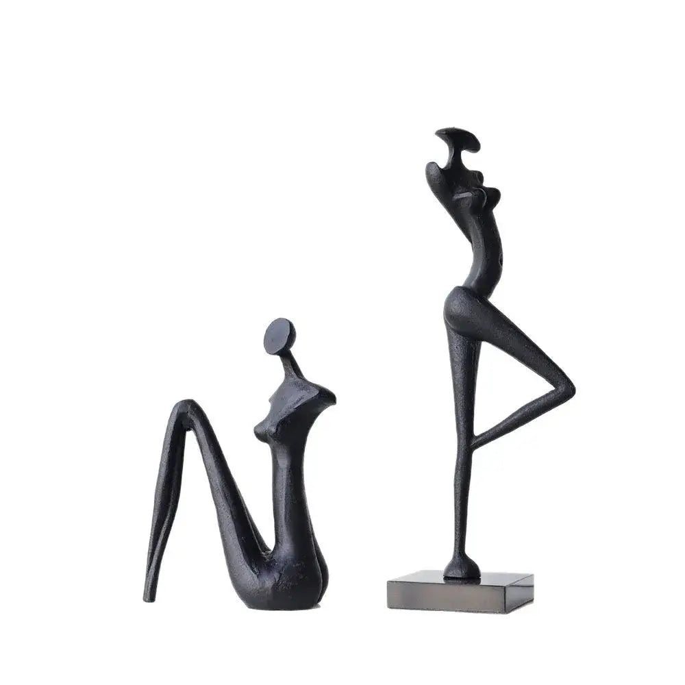 DecorBites™ Abstract Black Metal Female Figure Sculpture Home Decor Accessory