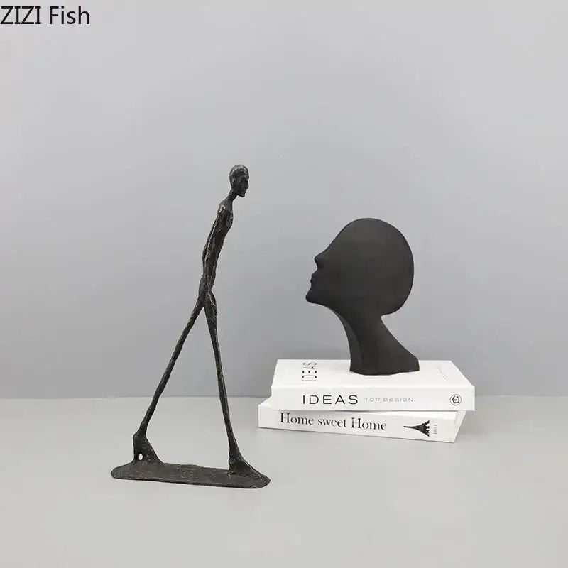 DecorBites™ Abstract Cast Iron Acrobatics Sculpture Desk Decoration Slender Figures