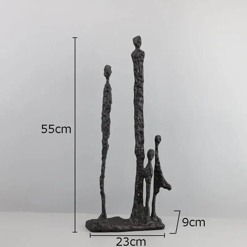 DecorBites™ Abstract Cast Iron Figure Sculpture Modern Home Decor Statue Craft