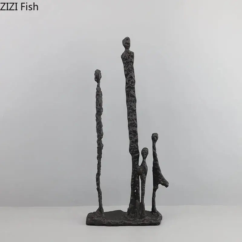 DecorBites™ Abstract Cast Iron Figure Sculpture Modern Home Decor Statue Craft