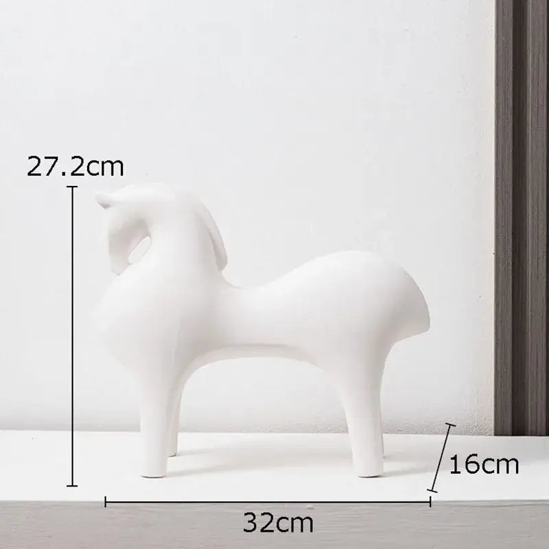 DecorBites™ Abstract Ceramic Horse Sculpture Decorative Figurine