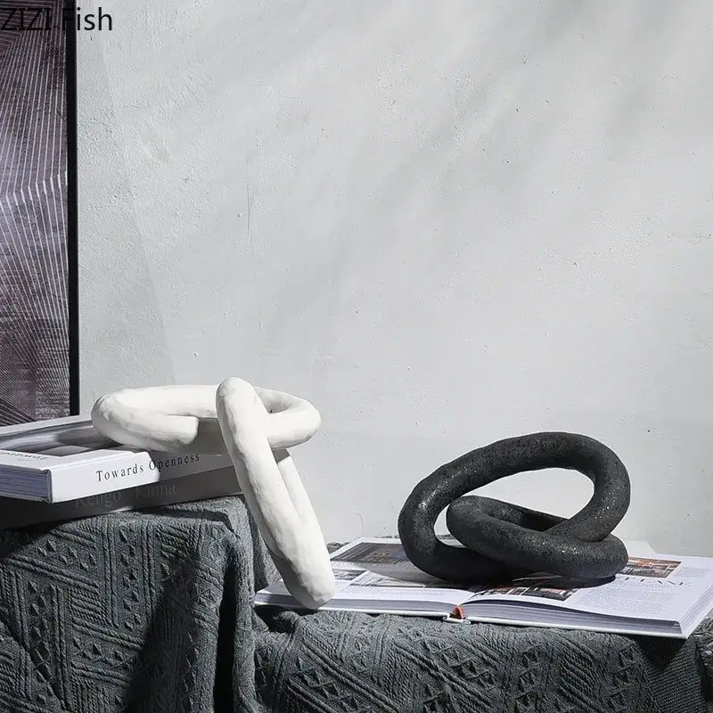 DecorBites™ Abstract Ceramic Knot Sculpture for Room Aesthetic Decor