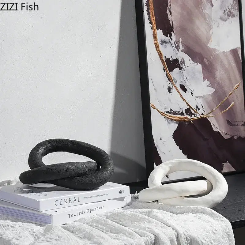 DecorBites™ Abstract Ceramic Knot Sculpture for Room Aesthetic Decor