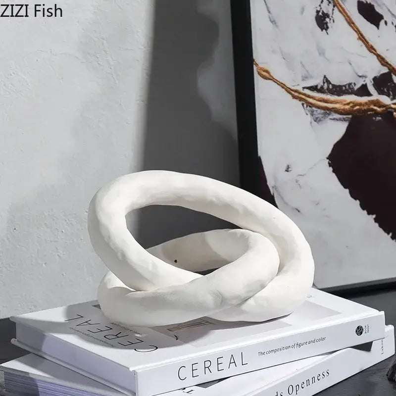 DecorBites™ Abstract Ceramic Knot Sculpture for Room Aesthetic Decor