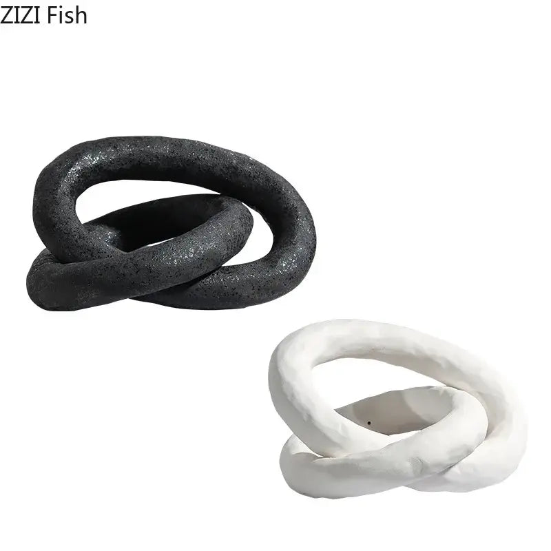 DecorBites™ Abstract Ceramic Knot Sculpture for Room Aesthetic Decor