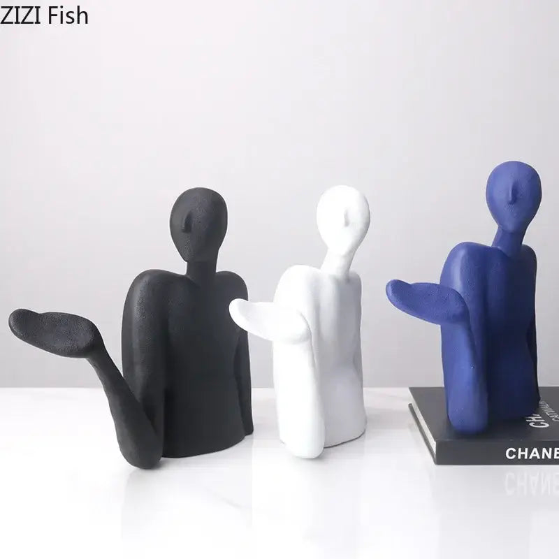 DecorBites™ Abstract Character Resin Sculpture Desk Decoration for Modern Aesthetics