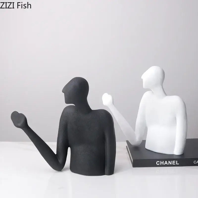 DecorBites™ Abstract Character Resin Sculpture Desk Decoration for Modern Aesthetics