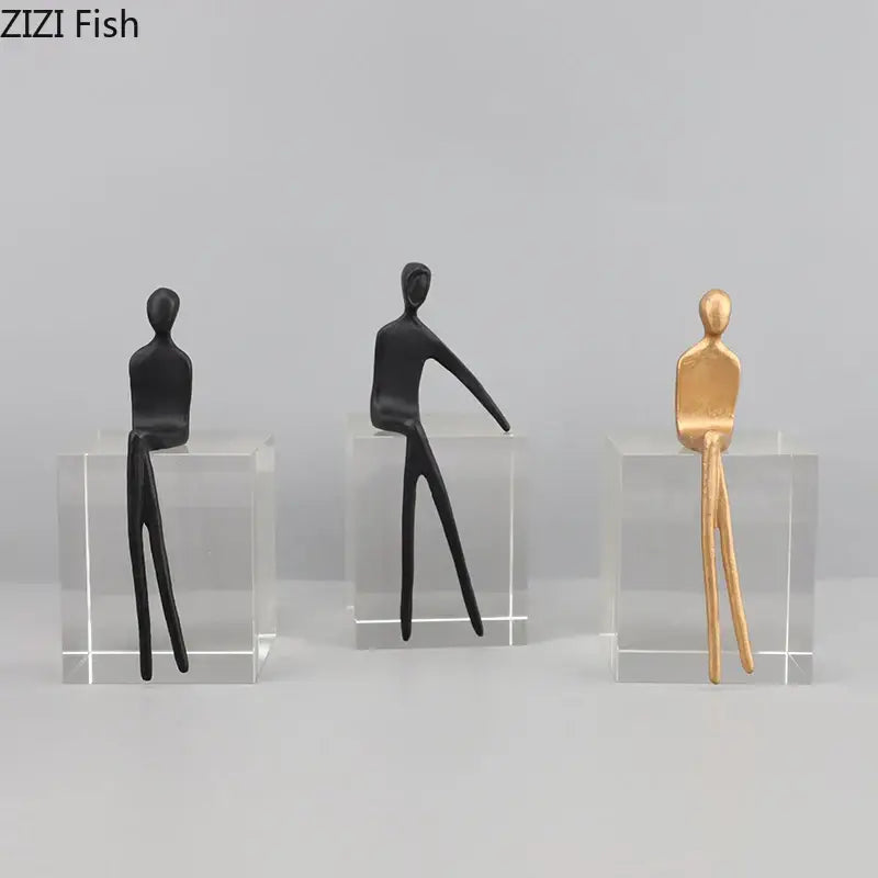 DecorBites™ Abstract Character Sculpture with Crystal Base for Modern Room Decor
