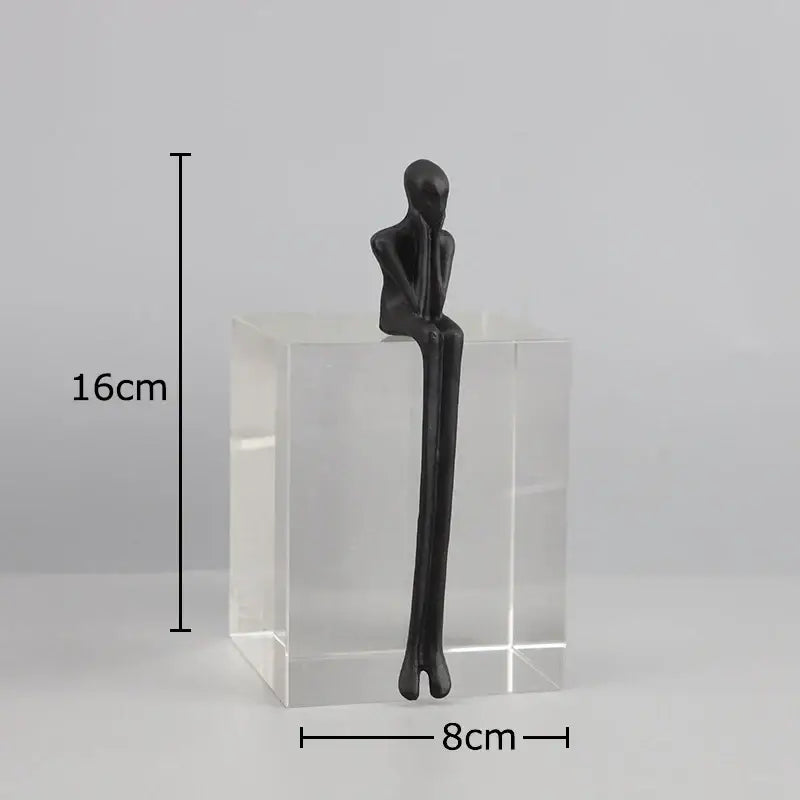 DecorBites™ Abstract Character Sculpture with Crystal Base for Modern Room Decor