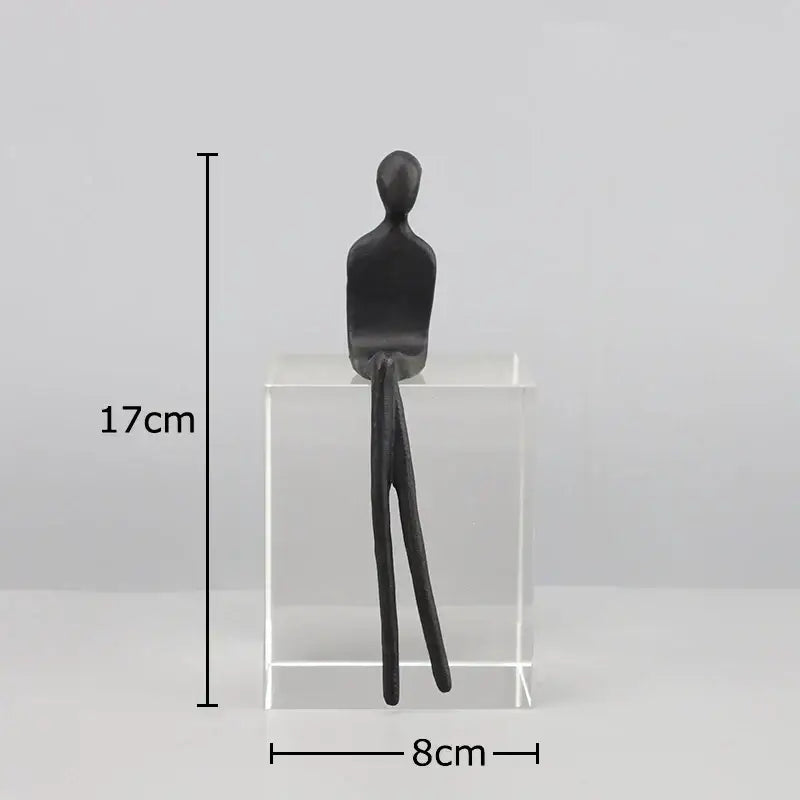 DecorBites™ Abstract Character Sculpture with Crystal Base for Modern Room Decor