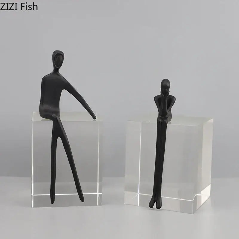 DecorBites™ Abstract Character Sculpture with Crystal Base for Modern Room Decor