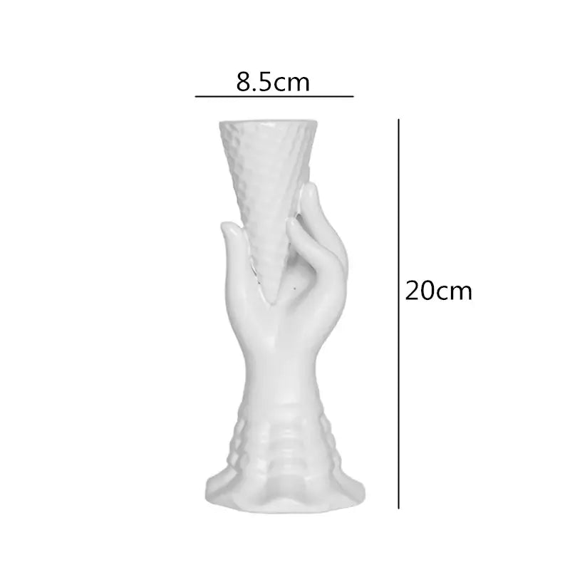 DecorBites™ Abstract Character White Ceramics Vase Home Decor Handcrafted Modern Flower Arrangement
