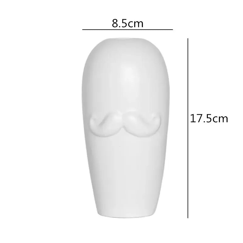 DecorBites™ Abstract Character White Ceramics Vase Home Decor Handcrafted Modern Flower Arrangement