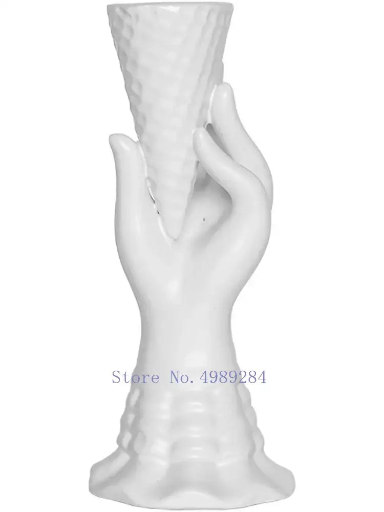 DecorBites™ Abstract Character White Ceramics Vase Home Decor Handcrafted Modern Flower Arrangement