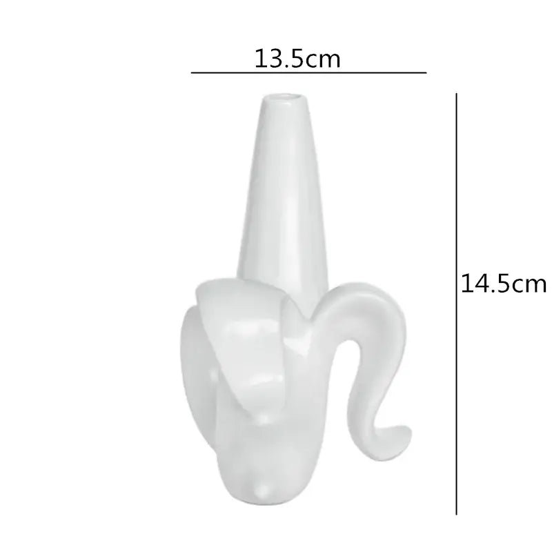 DecorBites™ Abstract Character White Ceramics Vase Home Decor Handcrafted Modern Flower Arrangement