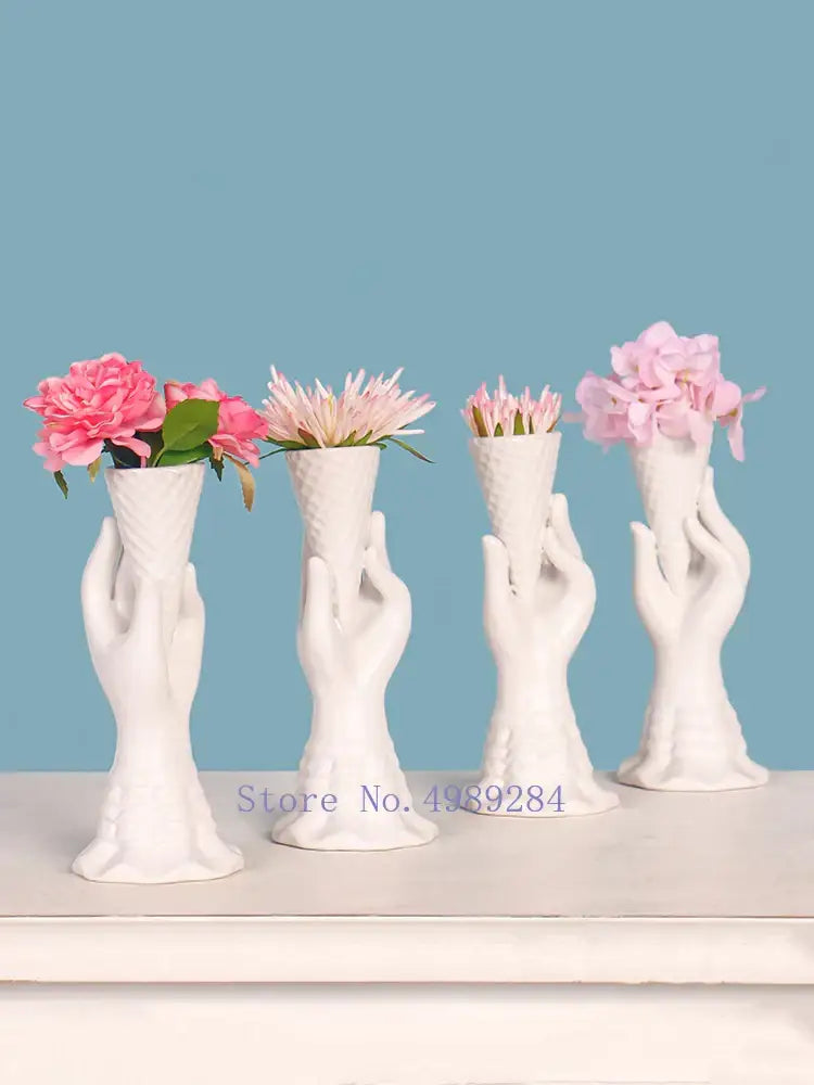 DecorBites™ Abstract Character White Ceramics Vase Home Decor Handcrafted Modern Flower Arrangement
